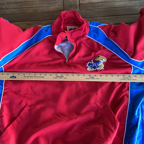 Jayhawks , University of Kansas. Pull-over ,Wind breaker.  XXL.Big Logo .Vintage - Picture 11 of 13